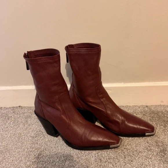 Zara Shoes - Zara Maroon Heeled Boots